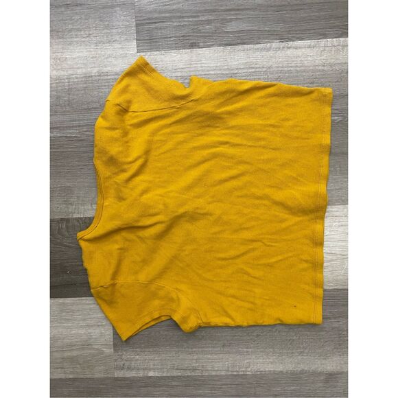 Disney Mickey Crop Top Golden Yellow Shirt, Size XL - Picture 5 of 5